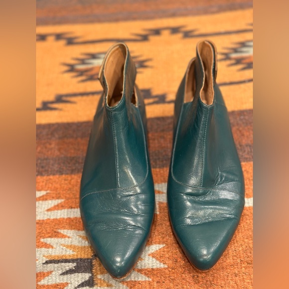 Si.zif Teal Leather Ankle Boots - Picture 2 of 8